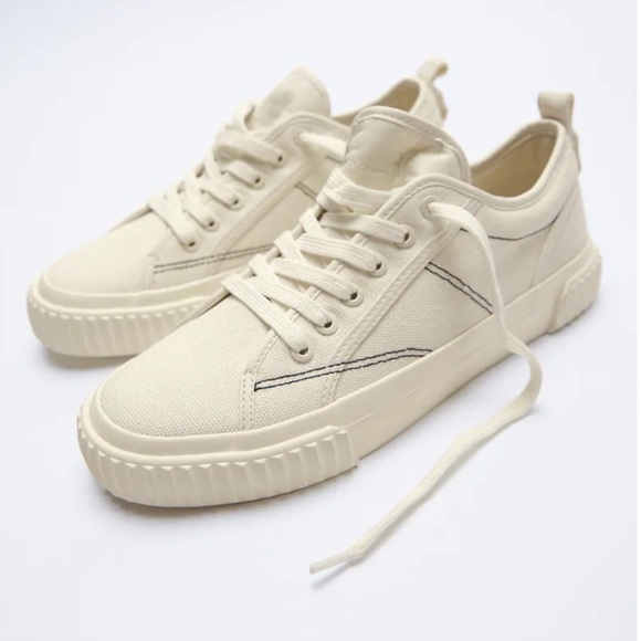 ZARA CANVAS SNEAKERS SZ 10 - Picture 2 of 7